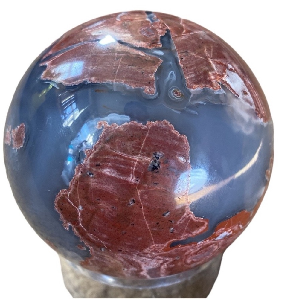 Red Volcano Agate Sphere - Picture 8 of 11